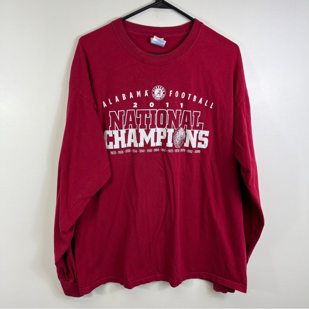 Alabama Crimson Tide TShirt Red Long Sleeve 2011 Champion Adult Sz XL